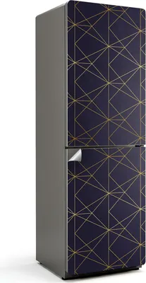 Produktbild von Geometrisches Linienmuster – Kühlschrank Aufkleber – Klebefolie Kühlschrank – Kühlschrank Nachbildung – Kühlschrankfolie selbstklebend – Küchen Nachbildungation – 60x180 cm