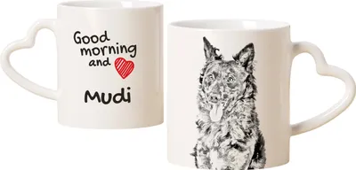 Produktbild von Mudi - Tasse mit Hund, entzückende Tasse mit herzförmigem Henkel, universelles Geschenk der Marke Art-Dog
