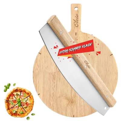 Productafbeelding van Pizzaset met 30 cm pizzaplank en pizzasnijder 35 cm