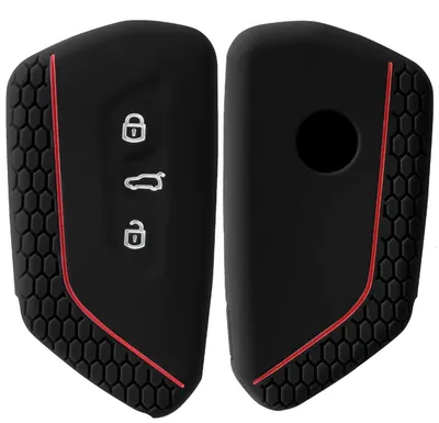 Produktbild von Autoschlüsselhülle Silikon für VW Golf 8, Seat Leon MK4, Skoda Octavia – Schwarz