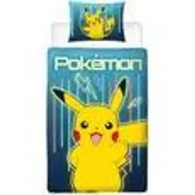 Image de Parure de lit réversible - POKEMON - Pikachu Laser - microfibre - 1 housse de couette 140 x 200 cm + 1 taie d'oreiller 63 x 63 cm