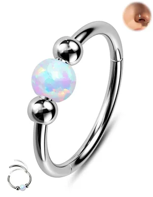 Productafbeelding van Titanium Neusring met Opaal voor Septum en Helix