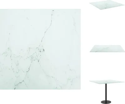 Produktbild von vidaXL Tischplatte Weiß 50x50 cm 6 mm Hartglas in Marmoroptik -  Tischplatten