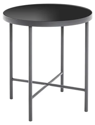 Runde Salontafel mit Glasplatte, Sicherheitsglas 5 mm, Ø 40 cm, H 47 cm