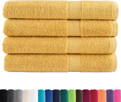 Obrázok produktu pre vidaXL Prémiové uteráky SOLUND, 4 ks, zlaté, 100 x 200 cm, 600 g/m²