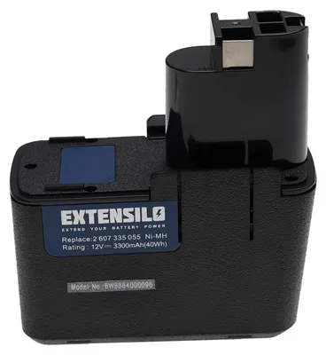 Produktbild von EXTENSILO 3x Akku kompatibel mit Bosch GSR 12VES-3, GSR 12VET, GSR 12VES-2, GSR 12VSH-2, PSB 12VSP-2, GSR 12VPE-2 Werkzeug (3300 mAh, NiMH, 12 V)