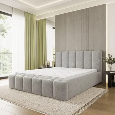 Produktbild von Masseno Polsterbett ATTORA Q 140x200 cm, Polsterbett mit Bettkästen - Hellgrau, QUELLE 83