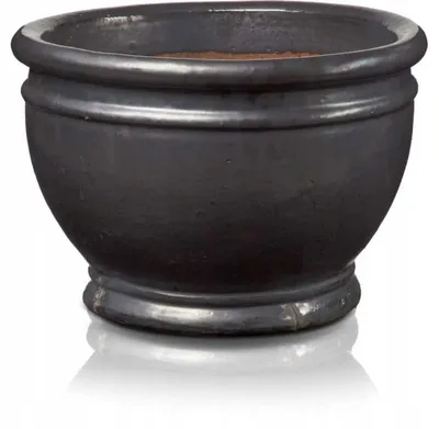 Produktbild von Polnix Glasiertes Garten-Pflanzgefäß Graphit 35x26 cm
