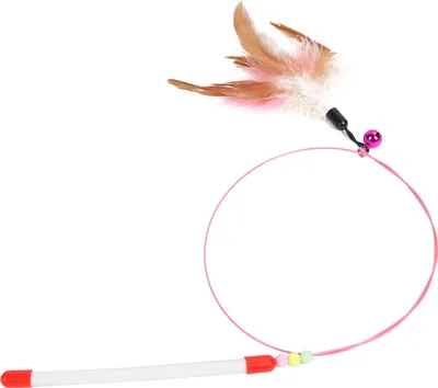 Produktbild von Haustierfeder Teaser Retractable Zauberstab interaktive Spielzeugfischereis für Katzen Spielübung