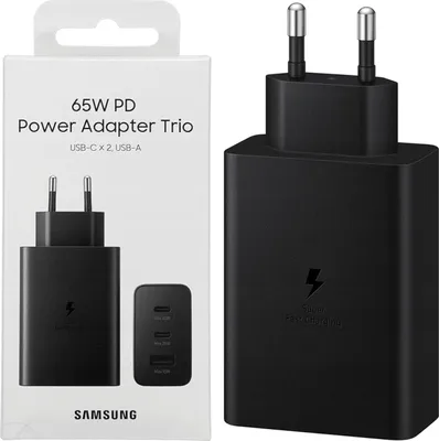 Image de Charge. Réseau. Samsung Ep-T6530Nb Pd 65W 3W12Xusb-C 1Xusb-A Noir/Noir