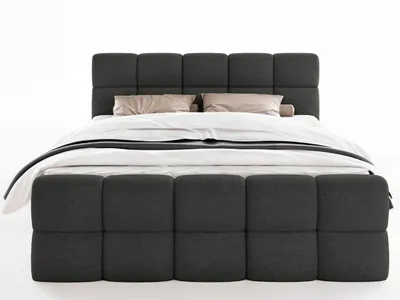 Produktbild von FurniDe24 Boxspringbett Leo 140x200 - Bett mit Matratze und Topper – Kontinentalbett mit Bettkasten und Matratze – Doppelbett Schwarz (Anthology 19)