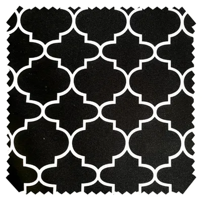 Produktbild von OXFORD 210D - D125 Schwarz Weiß Ornament - Bedruckter Polsterstoff - Outdoor Dekostoff - Wasserabweisende Reißfeste Meterware 1lfm