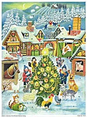 Produktbild von Adventskalender Tannenbaum mit 24 Türchen und festlicher Dekoration