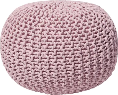 Produktbild von BELIANI Pouf Rosa 100% Baumwolle Rund ⌀ 50 cm Elegant Modern