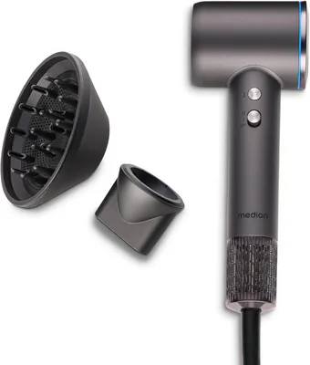 Produktbild von MEDION Haartrockner HD1 mit Diffusor, Stylingdüse, Ionen, 1600W, schwarz