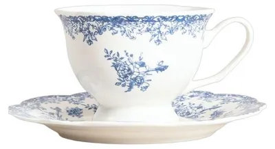 Produktbild von HOMLA LOURRY Tasse mit Untertasse, marineblau 0,2 l