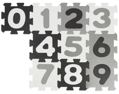Obrázok produktu pre Bieco Puzzlematte Zahlen black & white 10 Mattenteile 19201507