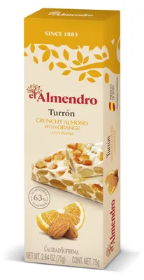 Obrázek produktu pro El Almendro Turron con Naranja mit kandierter Orangenschale 75g