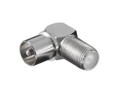 Produktbild von Transmedia Winkeladapter; F-Kupplung auf Koaxialstecker 9,5 mm, FF 18 W