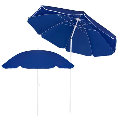 Immagine prodotto di Ombrellone Ombrellone da spiaggia Diametro 160 cm Ombrellone da giardino Funzione basculante Pieghevole incl. copertura protettiva Altezza regolabile Protezione solare per balcone