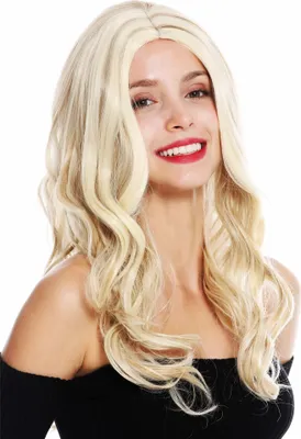 Produktbild von WIG ME UP Perücke lang Mittelscheitel gewellt Blond Platin Gesträhnt GFW3499A-613HM270