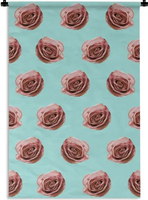 Produktbild von MuchoWow® Wandteppich Wandbehang Rosen - Muster - Blumen 60x90 cm Tapisserie Dekoration Wandtuch - Foto-Teppich - Abwaschbar