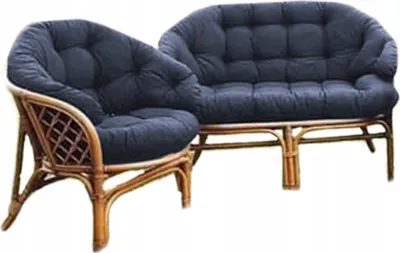 Produktbild von Kissen für ein Rattan-Gartensofa und einen Gartensessel,Graphit, Kissen für die Rückenlehne und den Sitz eines Rattan-Gartensofas und eines Gartensessels