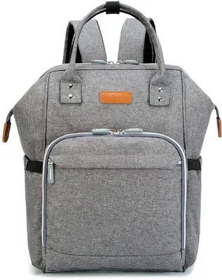 Produktbild von Windeltasche für Babys – Multifunktionale Wickeltasche mit großer Kapazität – Graue Babytasche mit Thermotasche und verstellbarem Schultergurt – Ideal