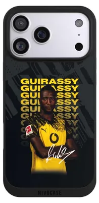 Produktbild von NIVOCASE Handyhülle für Apple iPhone 17 Pro Max  Hülle NIVOpure Case Schwarz BVB Borussia Dortmund Serhou Guirassy