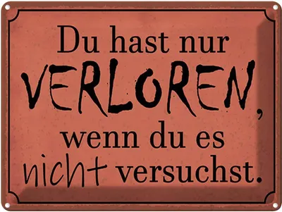 Produktbild von vianmo Blechschild 30x40 cm Du hast nur verloren wenn es Spruch Zitat