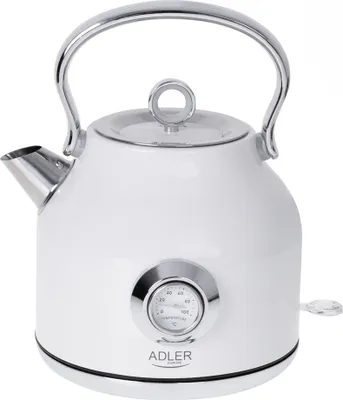 Obrázek produktu pro Adler | Rychlovarná konvice s teploměrem | AD 1346w | Elektrická | 2200 W | 1,7 l | Nerezová ocel | 360° otočná základna | Bílá