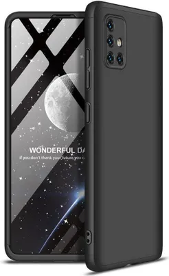 Produktbild von Hülle für Samsung Galaxy A51 360 Grad Schutz mit Displayglas Bumper Cover Galaxy A51 Farbe: Schwarz