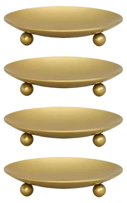 4 Goldene Kerzenhalter aus Schmiedeeisen, 9 cm, für Dekoration