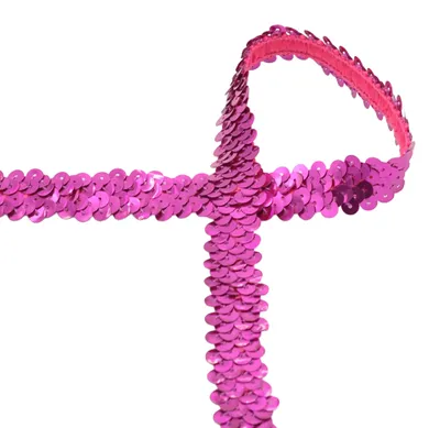 Paillettenband elastisch 25m Paillettenborte 20mm Paillettenborte Pailletten 9 Farben magenta