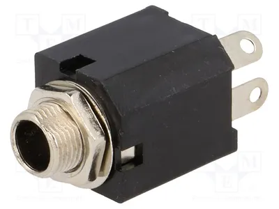 Imagen del producto de 2 conectores hembra de 6,3 mm con contactos de interrupción, con interruptor, conector mono
