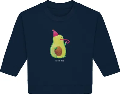 Produktbild von Mr. & Mrs. Panda Organic Baby Pullover Avocado Geburtstag 12. - 18. Monat - French Navy - Geschenk, Frucht, Überraschung, Bullover, Party, Feier