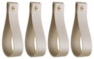 Gardinenstangenhalter aus Leder, Gold, 4 Stück, 2,5x12 cm