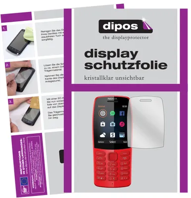 Produktbild von 2x Schutzfolie für Nokia 210 klar Displayschutzfolie Folie Display Schutz dipos