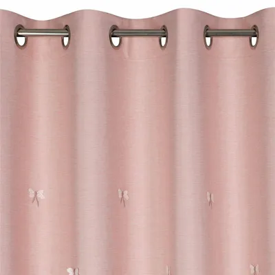 Obrázok produktu pre Detská záclona s očkami 140x250 cm mašľa ružová