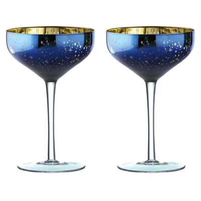 Image de Verres à champagne Artland, lot de 2, série Galaxy, soufflés à la bouche