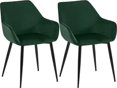 Produktbild von 2er-Set Esszimmerstühle aus Samt – Küchenstühle – Optimaler Sitzkomfort, modernes Design