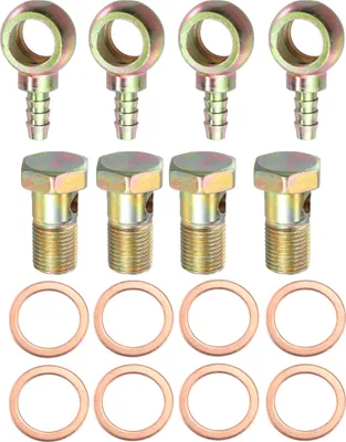 Image de 4 Ensemble Voiture Banjo Tuyau Barbillon Boulon Ajustements avec 18mm Rondelles