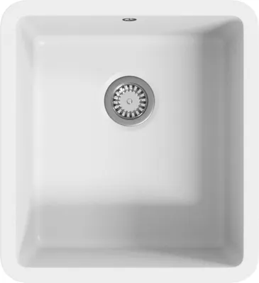 Image de vidaXL Évier en granit simple bassin blanc