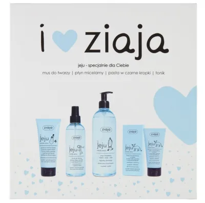 Zdjęcie produktu dla Ziaja, Jeju Zestaw Mus do twarzy, 50 ml + Płyn micelarny, 390 ml + Pasta, 75 ml + Tonik, 200 ml - Długi termin ważności!