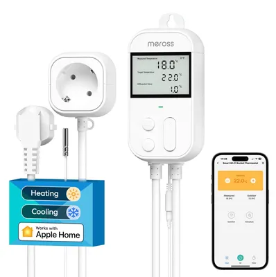 WLAN-Thermostat-Steckdose, 16A, für Heizung/Kühlung, App-Steuerung