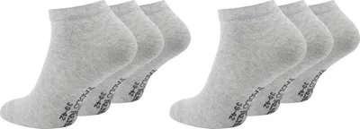 Produktbild von Paolo Renzo Sneaker-Socken Damen & Herren Baumwolle 6 Paar - Uni - Größe 43/46 - Grau