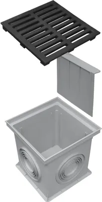 Produktbild von Marley Einlaufschacht 300x300mm + Gussrost Geruchsverschluss Hofablauf Bodenablauf Gully