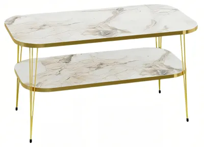 Image de Table basse moderne en bois multicolore au design élégant