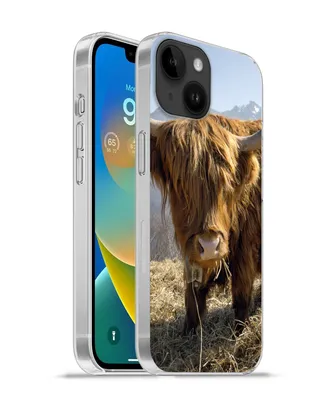 Produktbild von MuchoWow® Handyhülle Schutzhülle Hülle für Apple iPhone 14 - Softcase Schottischer Highlander - Berg - Schnee Silikon Softcase Handy Hülle - Mobiltelefonhülle