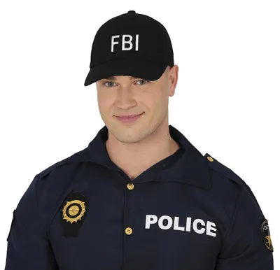 FBI-Pet für Erwachsene – schwarze Polizeimütze, Unisex, Einheitsgröße